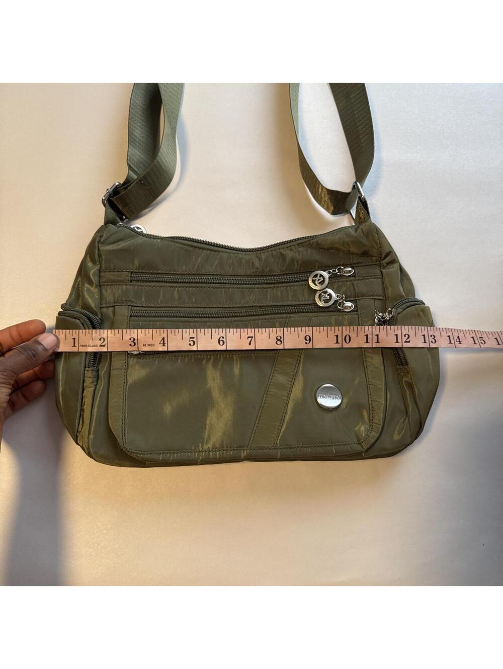 Y2K Jingpin Olive Green Nylon Crossbody Bag Utility C… - Gem
